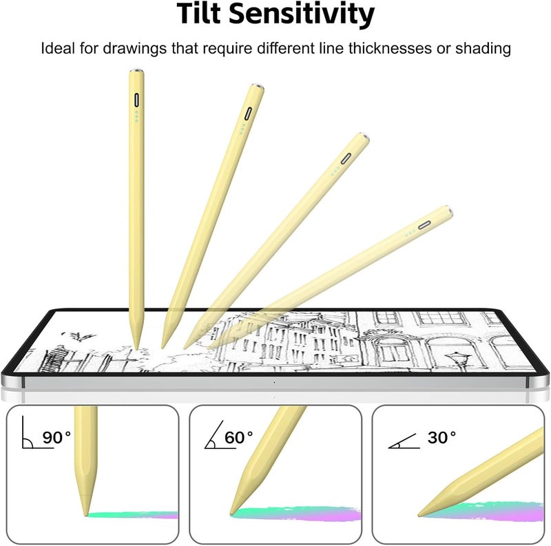 Aspaper Stylus Pen for iPad 2025-2018 with 13mins Fast Charge,Tilt Sensitive Palm Rejection Pencil for 11th A16,10th/9th/8th/7th/6th, Air 11/13 M2/M3,Pro 11/13 M4/M5,Pro 12.9“,Air 5/4/3,Mini 7/6/5 - Image 5